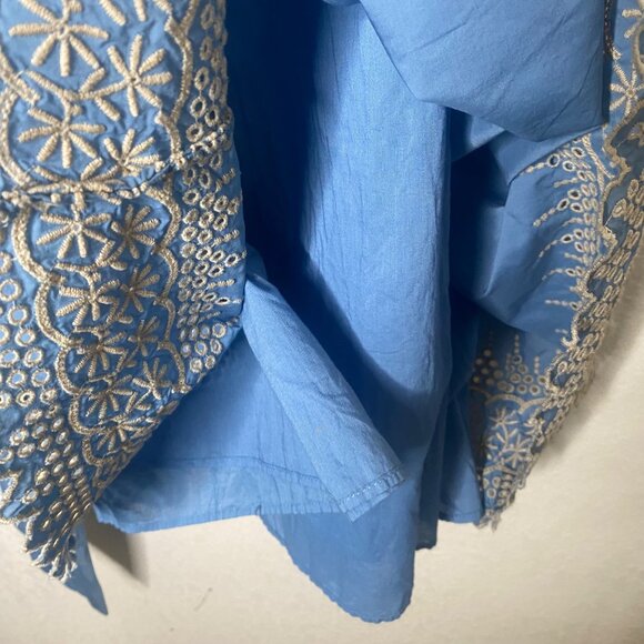 NWT Banana Republic Dress Womens‎ Size 6 Blue Sleeveless Embroidered $148 - Picture 14 of 16